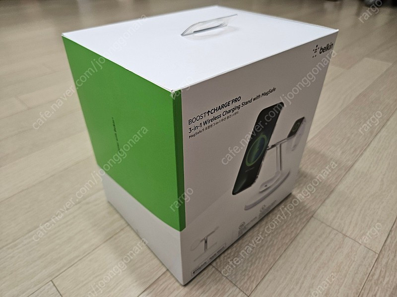 벨킨 부스트업 프로 3in1 맥세이프 15W 무선 충전 스탠드 WIZ017kr 화이트 미개봉--3