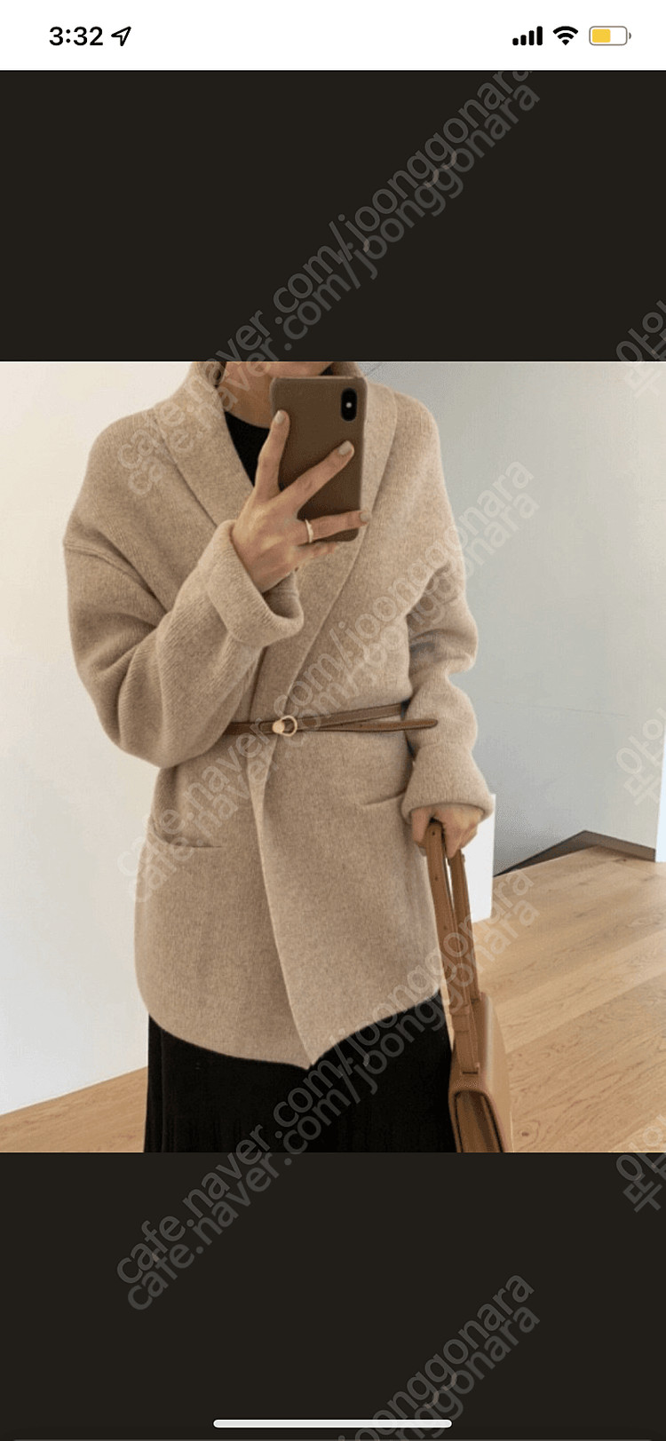 유메르 숄벨트 니트자켓 (시그니처 상품, 상태 좋아요) 이미지