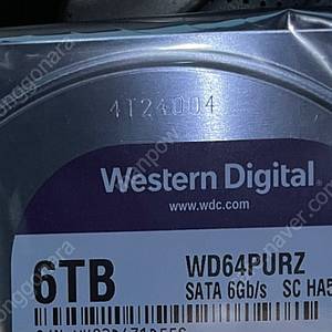 미개봉)WD PURPLE 5400/256M (WD64PURZ 6TB)-웨스턴 디지털 하드디스크-cctv.nas용---수량1개