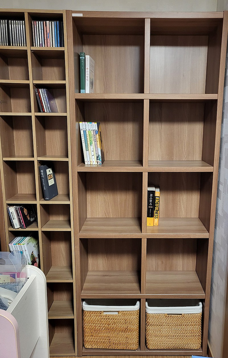 한샘5단 책장+ 바스켓 세트 이미지