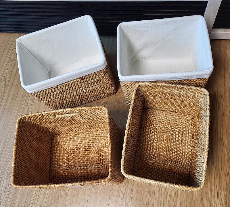 한샘5단 책장+ 바스켓 세트 이미지