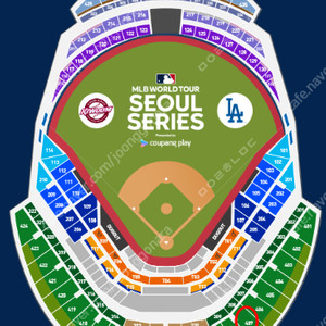 MLB 월드투어 서울 다저스 vs 키움 4층지정석A 1루 407구역 2연석