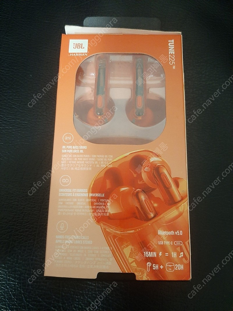 JBL TUNE 225 TWS 블루투스 이어폰 투명 오렌지 한정판 이미지