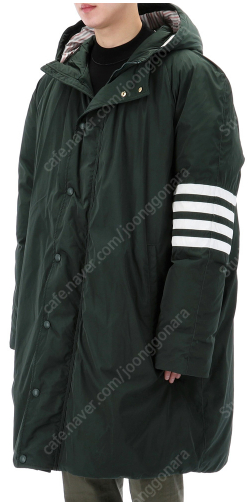 [4] 톰브라운 폴리 트윌 4바 풋볼 사이드라인 롱 파카 다운 자켓 다크 그린 이미지