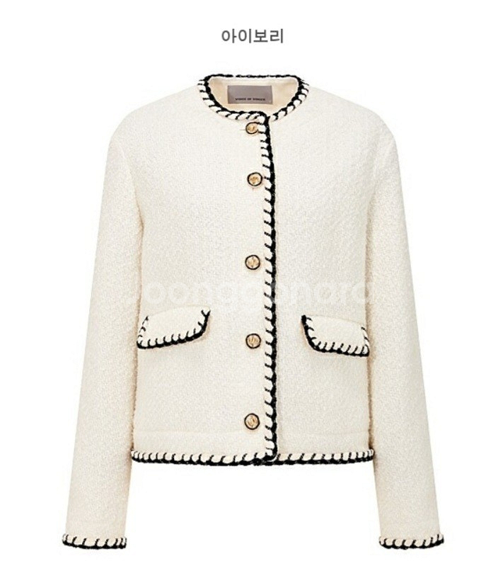 [새상품]보브(VOV)배색 브레이드 트위드 자켓--0