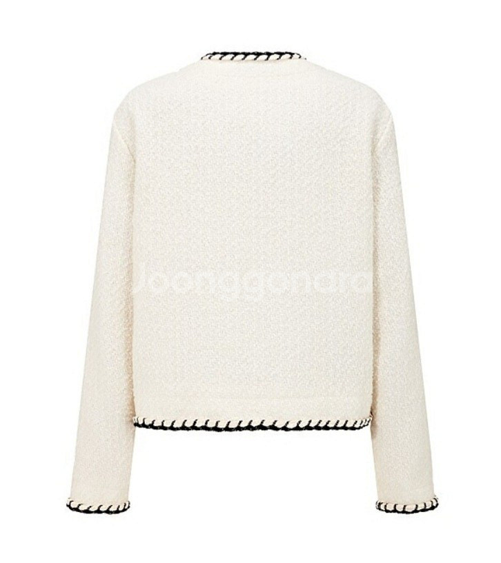 [새상품]보브(VOV)배색 브레이드 트위드 자켓--1