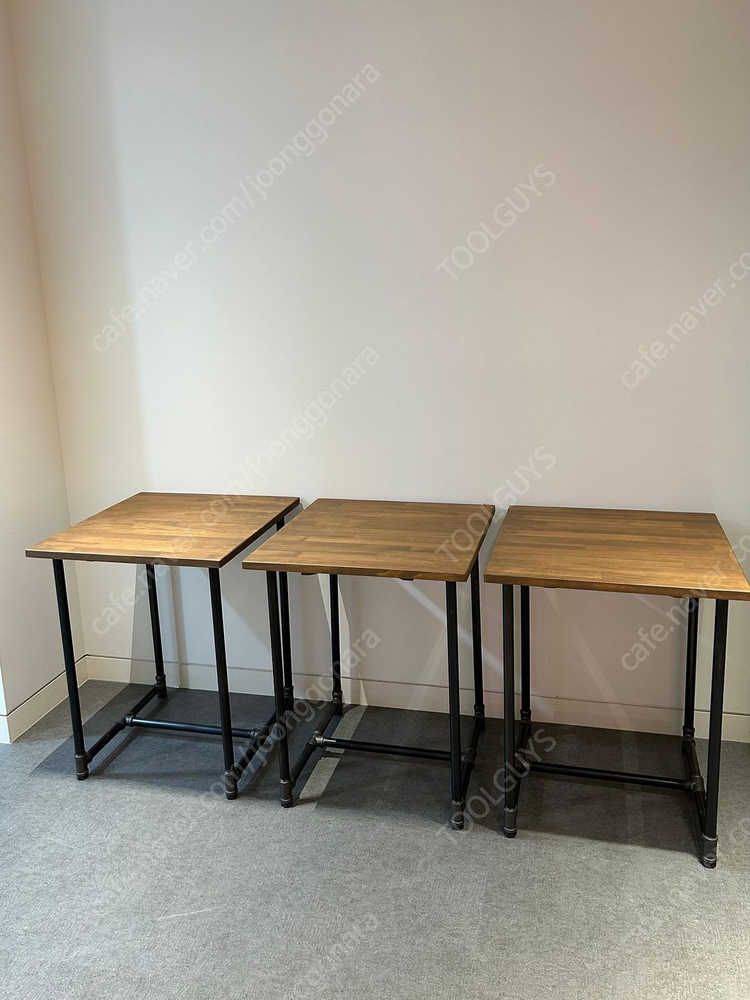 전시/협찬가구 할인판매 [2인4인 테이블 우드선반 책상 3인 바테이블] 이미지