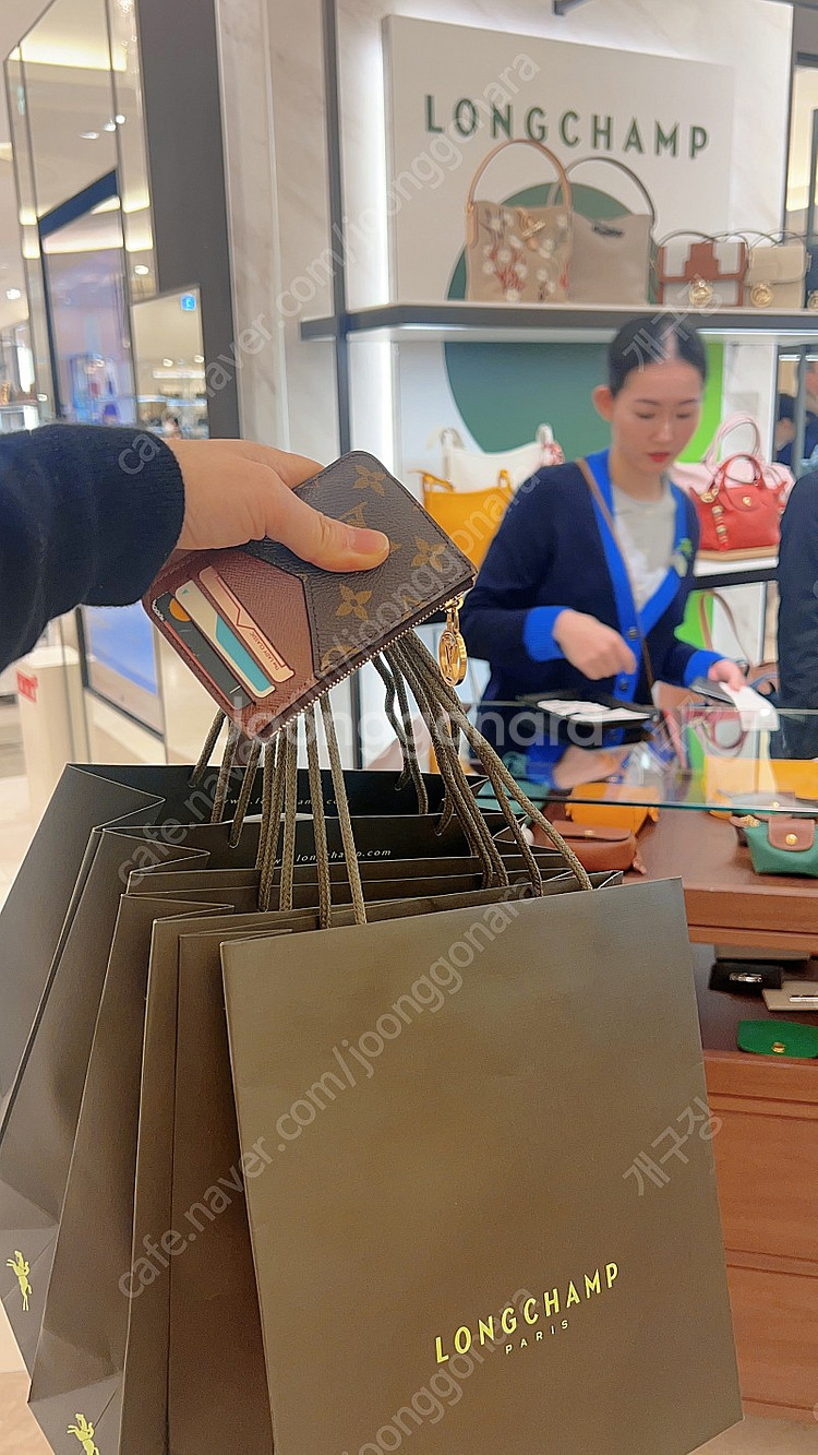롱샴미니파우치 블랙 ( 새상품) 일본한큐백화점구입--3