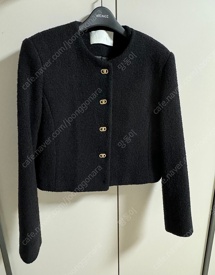 [1회 착용] 아르카익 부클 트위드 자켓 블랙(정가 189,000원) 이미지