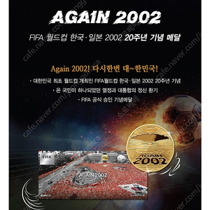 한정판 한국조폐공사 FIFA 월드컵 한국·일본 2002 20주년 원형 은메달