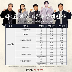 <파묘> 무대인사 (2/25(일) 중블 B열 1석)