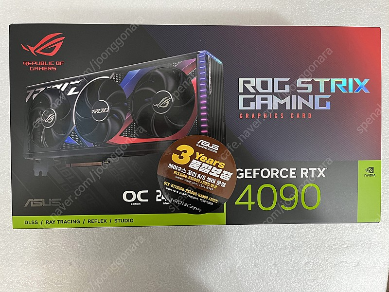 ASUS GeForce RTX 4090 ROG STRIX O24G GAMING OC D6X 24GB 판매합니다. 이미지