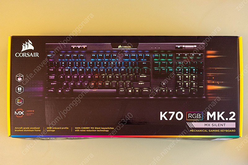 Corsair K70 RGB MK.2 MX Silence (커세어 K70 RGB MK.2 저소음 적축) 판매합니다. 이미지