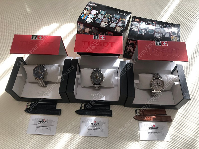 티쏘 초창기 PRC200 민트급 삼대장(가죽밴드)포함 백화점정품 풀박스 소장용 일괄 판매합니다 이미지