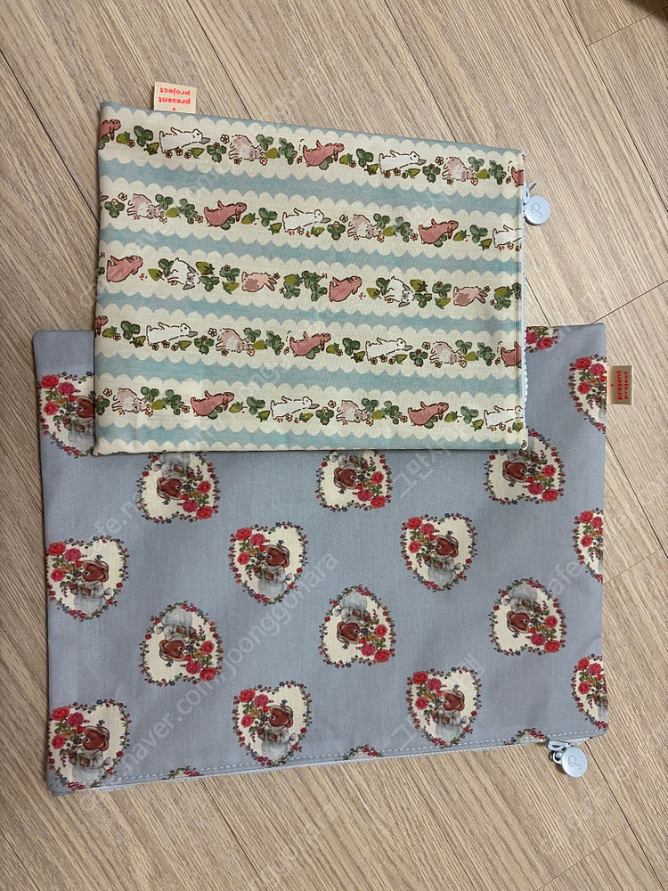 프레젠트프로젝트 이지코팅파우치 블루버니s 하트베어블루m 일괄 어제 수령 이미지