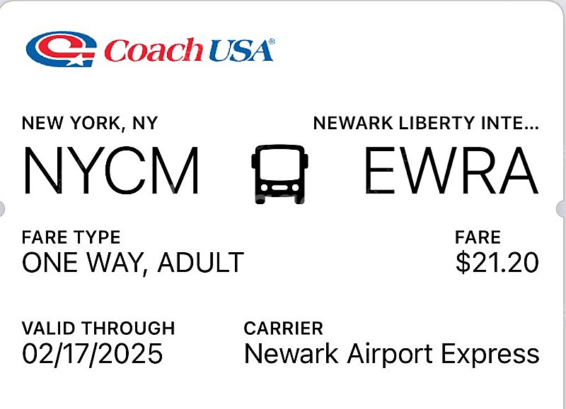 뉴와크공항 버스 티켓 팝니다 Newark Airport...--0