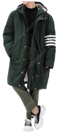 [3] 톰브라운 폴리 트윌 4바 풋볼 사이드라인 롱 파카 다운 자켓 다크 그린 이미지