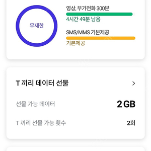 skt 데이터 2GB 판매