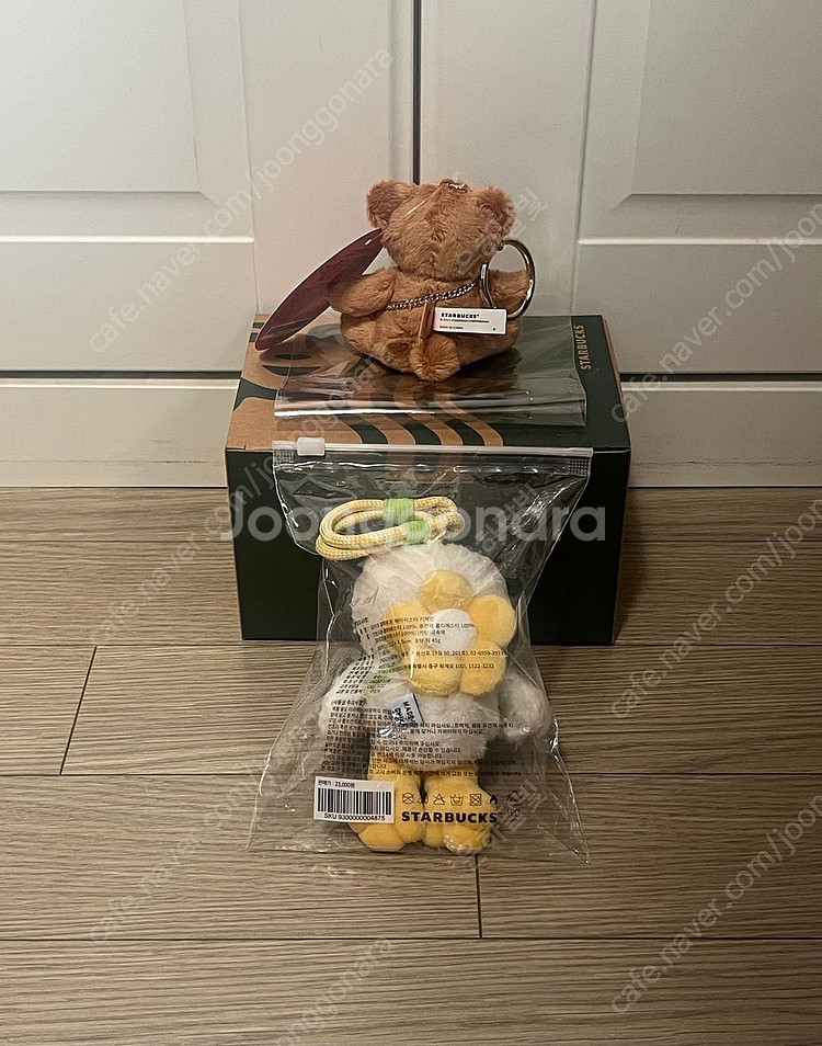 (새상품/택포/2개 가격) 스타벅스md 비마인 베어 패브릭+딜라이트 컬러로프 베어리스타 키체인 키링 일괄 판매--2