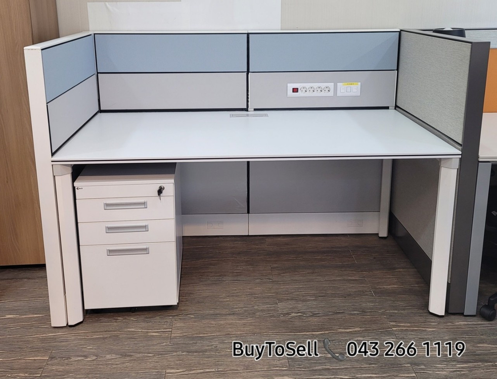 코아스 V6데스크1600+이동서랍 SET 블럭파티션 대량판매 이미지