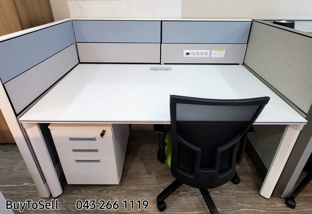 코아스 V6데스크1600+이동서랍 SET 블럭파티션 대량판매 이미지