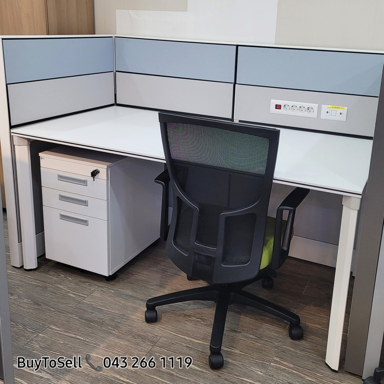 코아스 V6데스크1600+이동서랍 SET 블럭파티션 대량판매 이미지