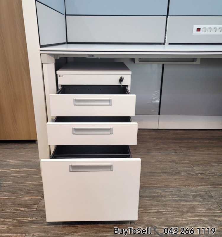 코아스 V6데스크1600+이동서랍 SET 블럭파티션 대량판매 이미지