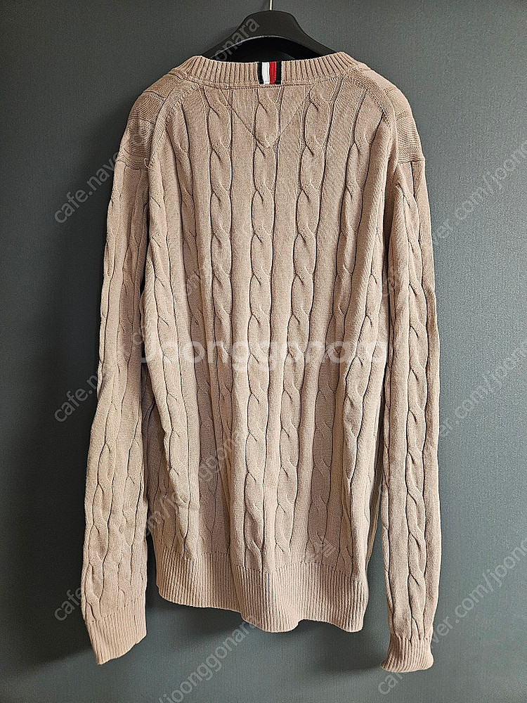 새제품 타미 힐피커 케이블니트 라지 사이즈 베이지--1