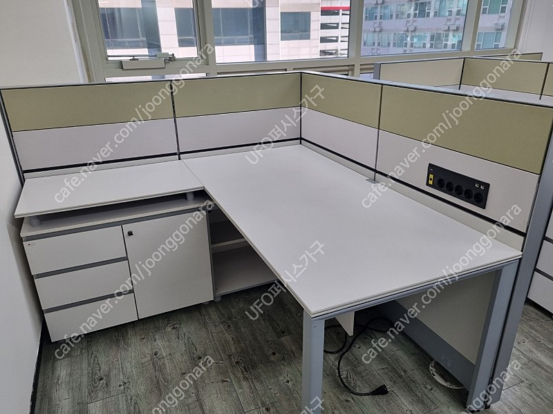 퍼시스 FX-1책상,서랍 세트(편수형,ㄱ자형)1600(사무용,사무실,학생) 이미지