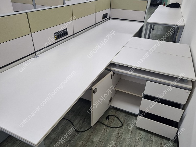 퍼시스 FX-1책상,서랍 세트(편수형,ㄱ자형)1600(사무용,사무실,학생) 이미지