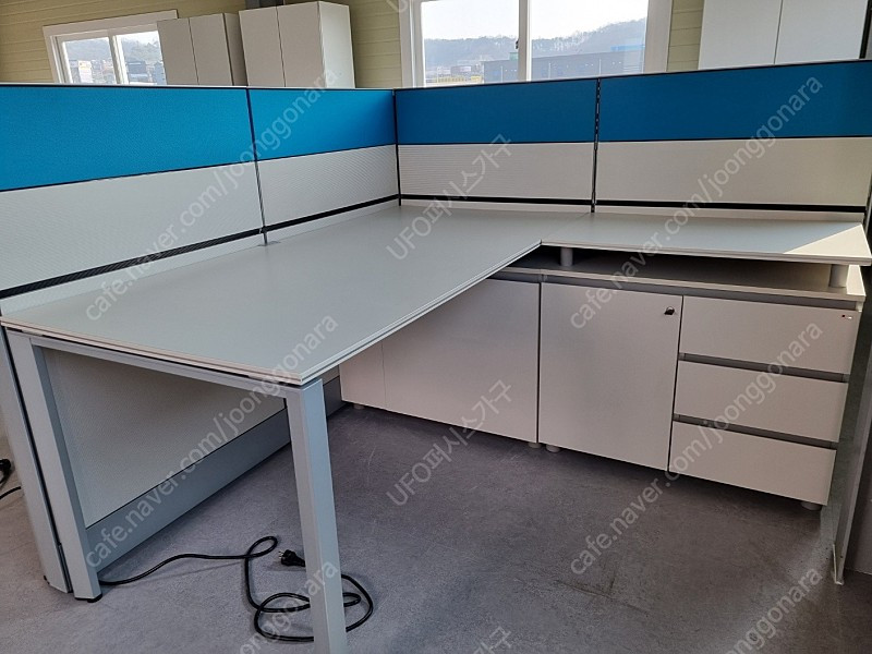 퍼시스 FX-1책상,서랍 세트(편수형,ㄱ자형)1600(사무용,사무실,학생) 이미지