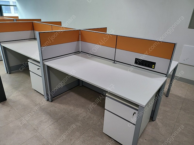 퍼시스 책상 + 이동서랍 세트 FX-1 1200, 1400,1600,1800 -사무용,사무실책상, 학생책상 이미지