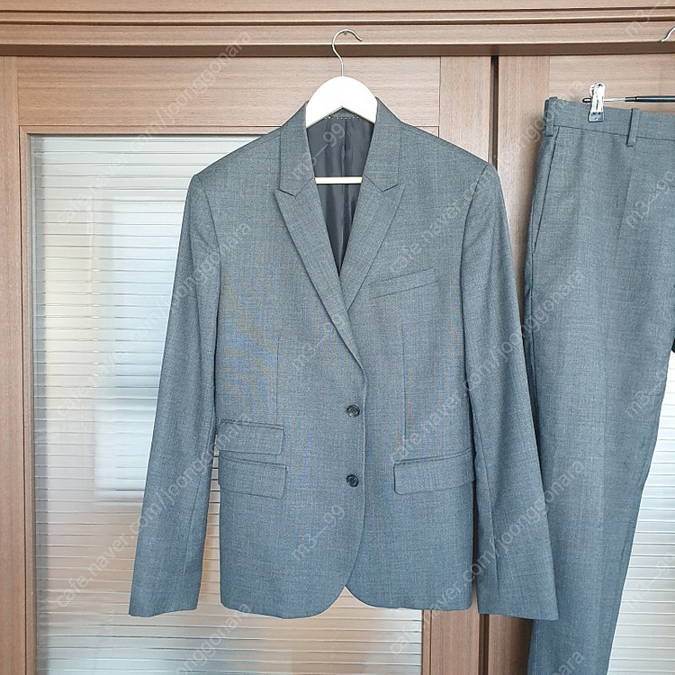 닐바렛 투버튼 스트레치 울원단 더블포켓 그레이 수트 50사이즈 정품 이미지