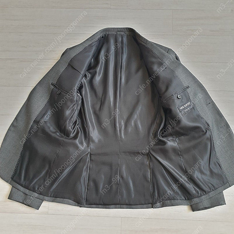 닐바렛 투버튼 스트레치 울원단 더블포켓 그레이 수트 50사이즈 정품 이미지