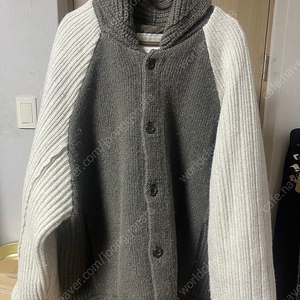 우마뭉 니트 패딩 M 사이즈 Bulky wool padded varsity jacket_Mossy wood