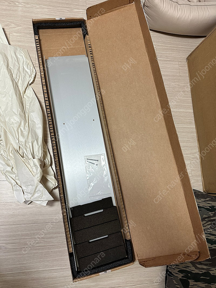 (Grovemade) 그로브메이드 모니터 받침대(L/매트블랙) + 트레이(Dark) 판매 합니다. 이미지