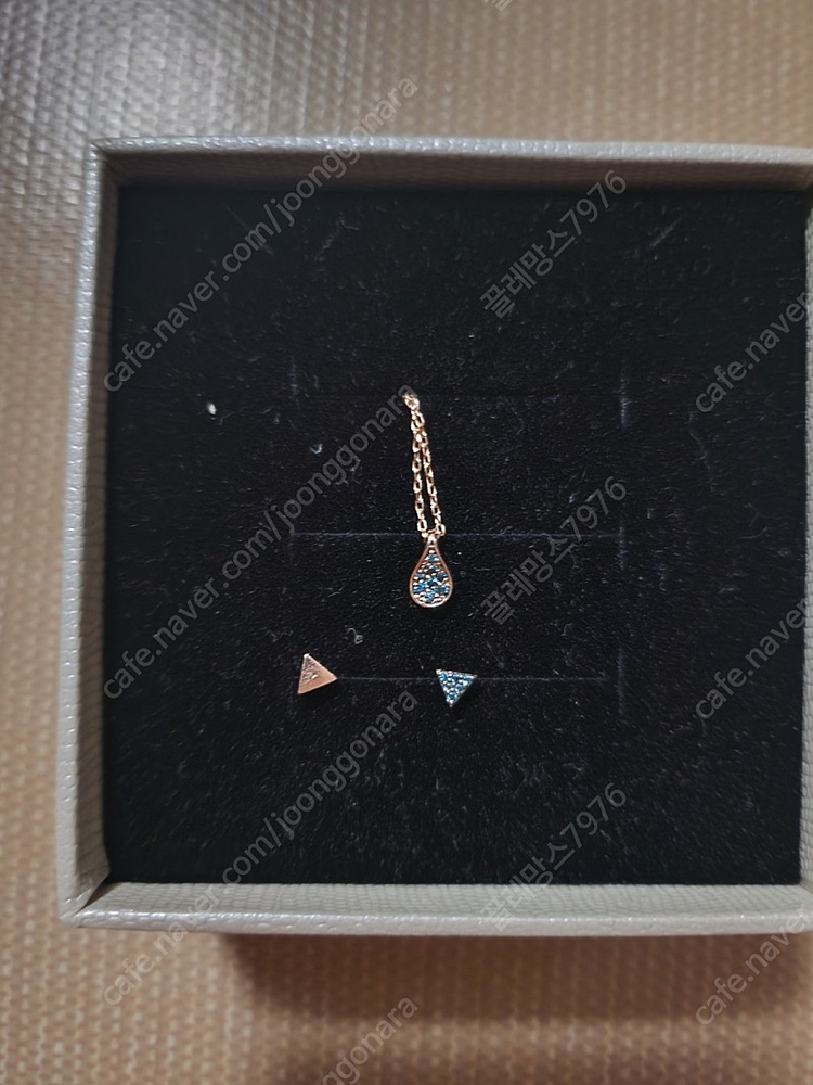 물방울블루다이아몬드 14k 세트 이미지