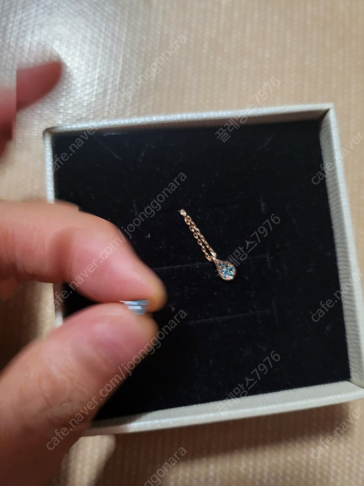 물방울블루다이아몬드 14k 세트 이미지