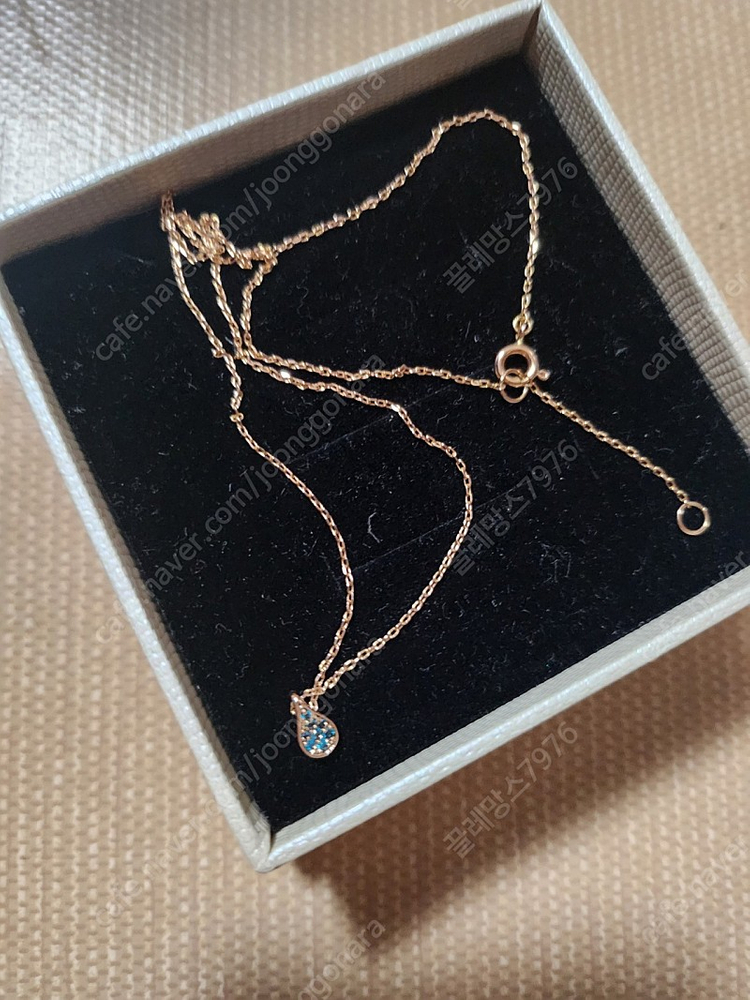 물방울블루다이아몬드 14k 세트 이미지