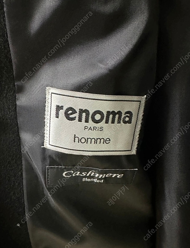 [XL/103] 레노마 혼방 캐시미어 싱글코트 블랙 renoma 이미지