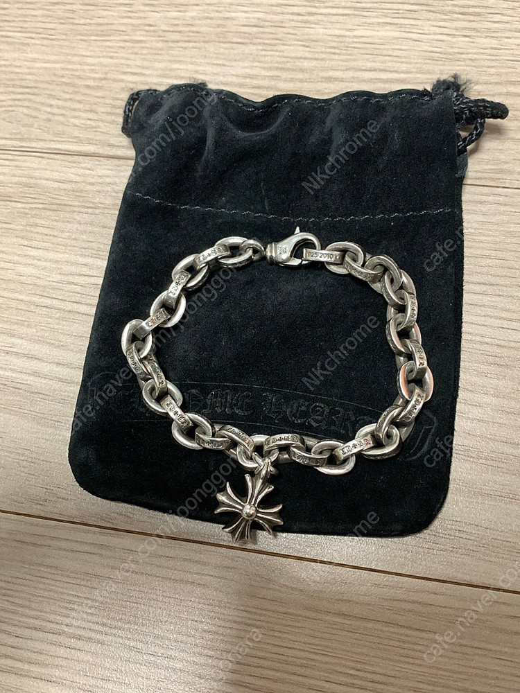 [8인치] 크롬하츠 페이퍼체인 라지 크로스 참 커스텀 팔찌 이미지