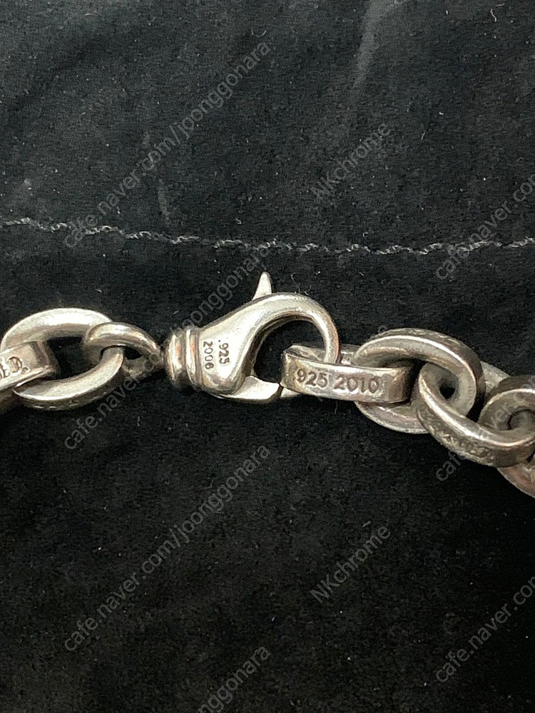 [8인치] 크롬하츠 페이퍼체인 라지 크로스 참 커스텀 팔찌 이미지