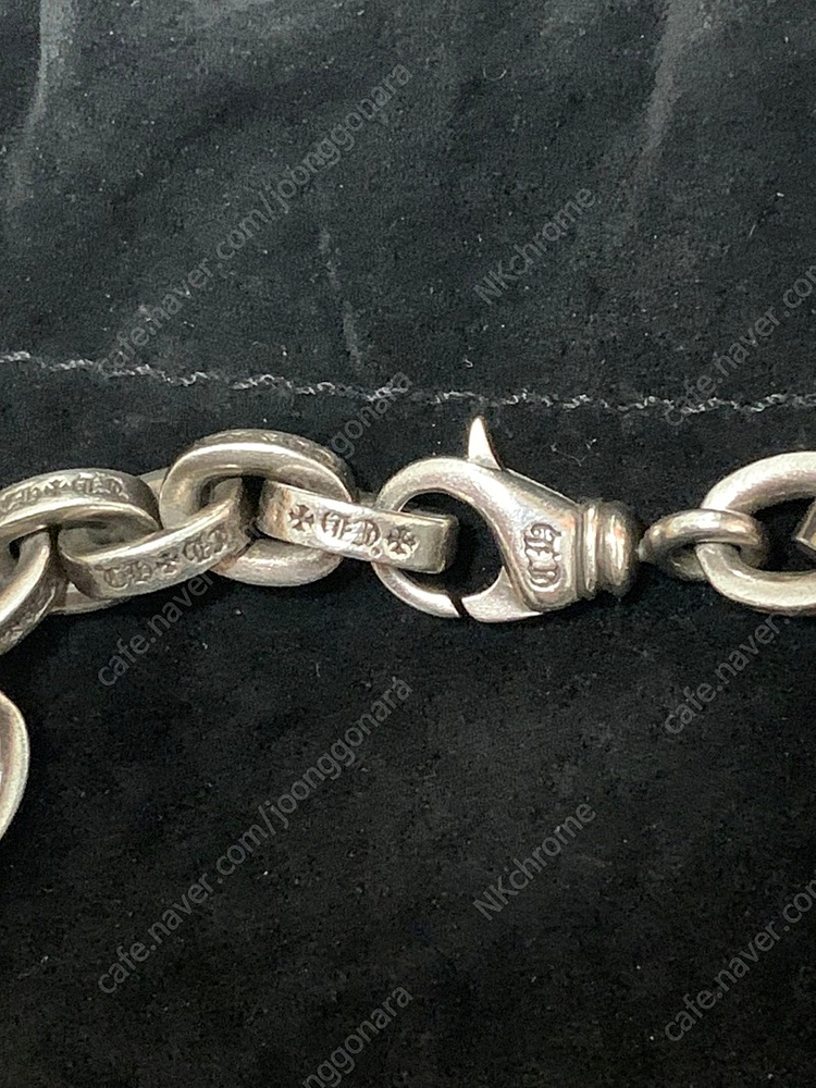 [8인치] 크롬하츠 페이퍼체인 라지 크로스 참 커스텀 팔찌 이미지