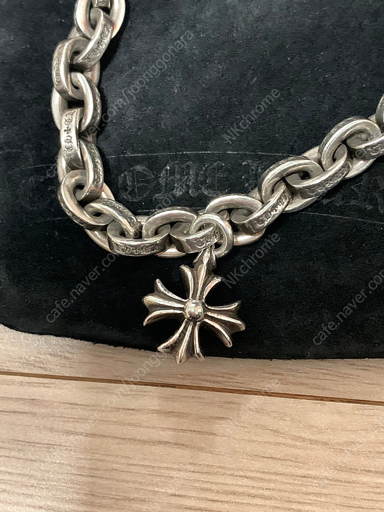 [8인치] 크롬하츠 페이퍼체인 라지 크로스 참 커스텀 팔찌 이미지