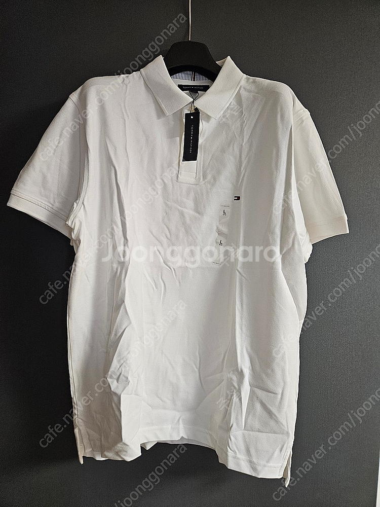 새제품 타미 힐피커 폴로 셔츠 레귤러핏 라지 사이즈 화이트--0