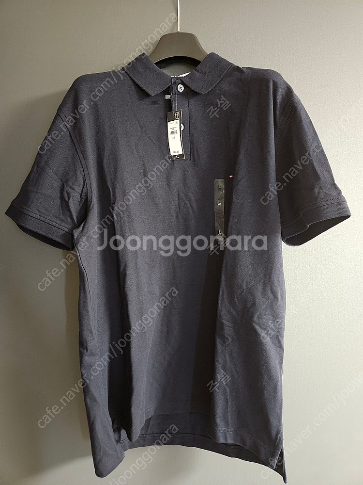 새제품 타미 힐피커 폴로 셔츠 슬림핏 라지 사이즈 네이비--0