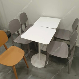스틸 철제 1인 테이블 2개& 의자 5개