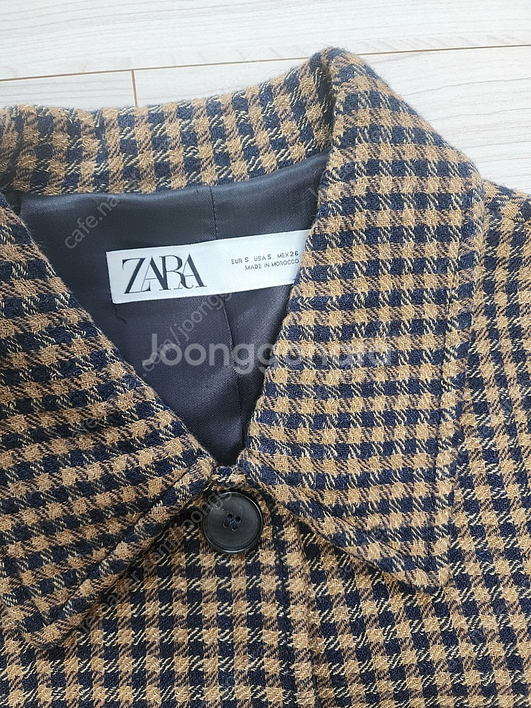 자라 zara 울 체크 코트--2