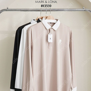 MARK&RONA 마크앤로나 남성 소매 컬러 블럭 카라 긴팔 티셔츠