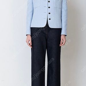 Jsny V-neck Tweed Jacket Baby Blue